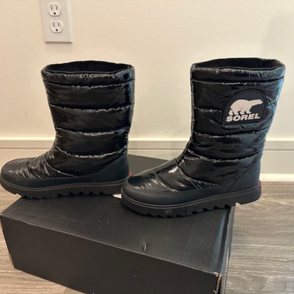 Sorel Joan of Arctic Next Lite Mid Puffy Snow Boots Black Sz 8 - Picture 3 of 8